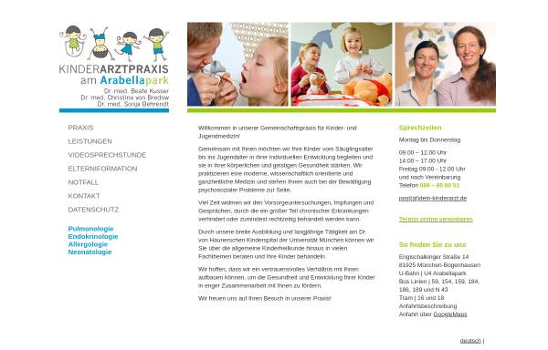 Vorschau von www.dein-kinderarzt.de, Kinderarztpraxis am Arabellapark