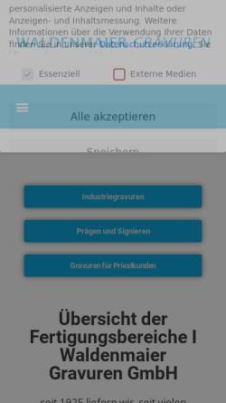 Vorschau der mobilen Webseite waldenmaier-gravuren.de, Waldenmaier Gravuren GmbH