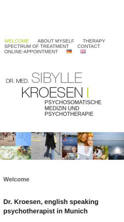Vorschau der mobilen Webseite www.psychotherapie-kroesen.de, Dr. med. Sibylle Kroesen |