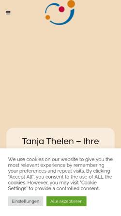 Vorschau der mobilen Webseite www.familientherapie-thelen.de, Tanja Thelen