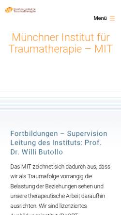 Vorschau der mobilen Webseite www.traumatherapie-institut.de, Münchner Institut für Traumatherapie und Trauma-Ambulanz