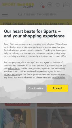 Vorschau der mobilen Webseite www.sport-bittl.com, Sport Bittl