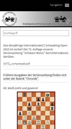 Vorschau der mobilen Webseite www.sgschwabingmuenchennord.de, Schachgesellschaft Schwabing München Nord e.V.