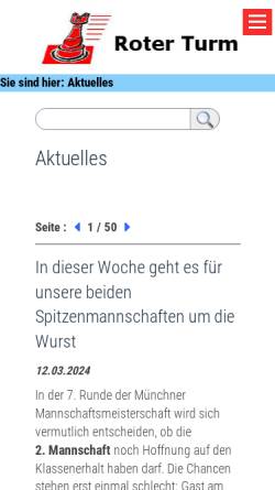 Vorschau der mobilen Webseite www.scroterturm.de, Schachclub Roter Turm Altstadt