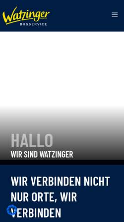 Vorschau der mobilen Webseite www.watzinger.de, Busservice Watzinger GmbH & Co. KG
