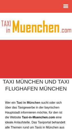 Vorschau der mobilen Webseite www.taxi-in-muenchen.com, Taxi München - Das Taxiportal