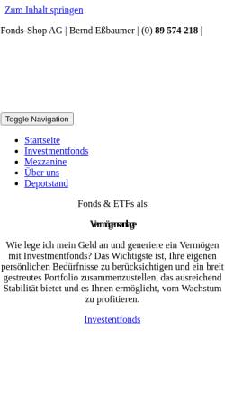 Vorschau der mobilen Webseite fondsshop-muenchen.de, Fonds Shop AG