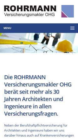 Vorschau der mobilen Webseite www.rohrmann-versicherungsmakler.de, Rohrmann Versicherungsmakler oHG