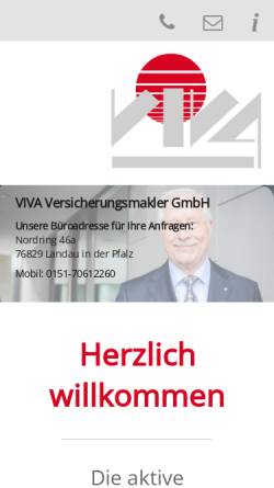 Vorschau der mobilen Webseite www.viva-muenchen.de, VIVA Versicherungsmakler GmbH
