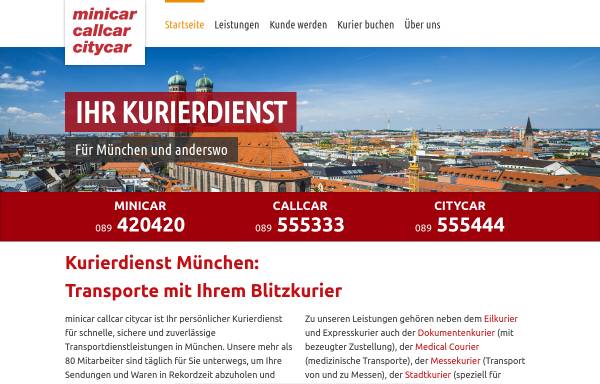 Vorschau von www.mini-car.com, Minicar Callcar Citycar Funkauftragsvermittlung GmbH & Co. KG