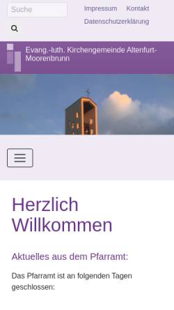 Vorschau der mobilen Webseite www.christuskirche-altenfurt.de, Evang.-Luth. Kirchengemeinde Altenfurt