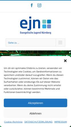 Vorschau der mobilen Webseite www.ejn.de, Evangelische Jugend im Dekanatsbezirk Nürnberg