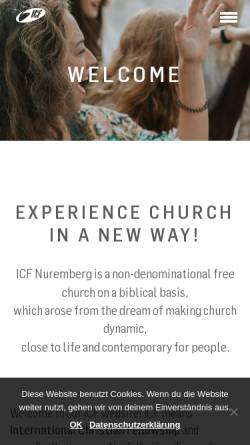 Vorschau der mobilen Webseite www.icfn.de, International Christian Fellowship
