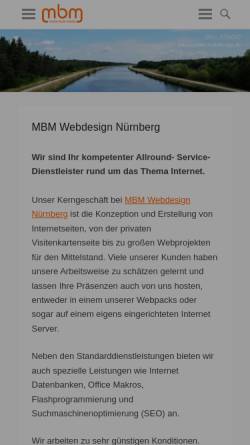 Vorschau der mobilen Webseite www.mbm-webdesign.de, Martin Buhl