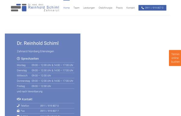 Vorschau von www.zahnarzt-nuernberg-erlenstegen.de, Zahnarztpraxis Dr. Reinhold Schiml