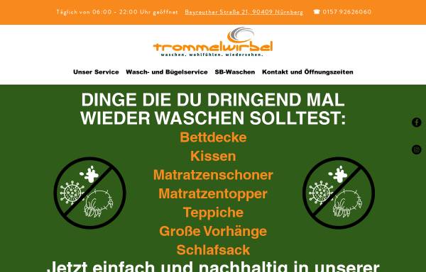 Vorschau von www.trommelwirbel.de, Trommelwirbel Waschsalon