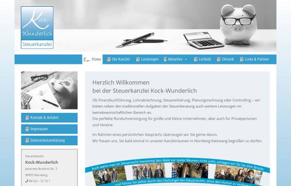 Vorschau von www.kock-wunderlich.de, Steuerkanzlei Kock-Wunderlich