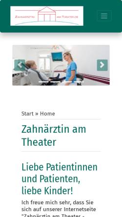 Vorschau der mobilen Webseite www.zahnaerztin-am-theater.de, Dr. med. dent. Alexandra Koch