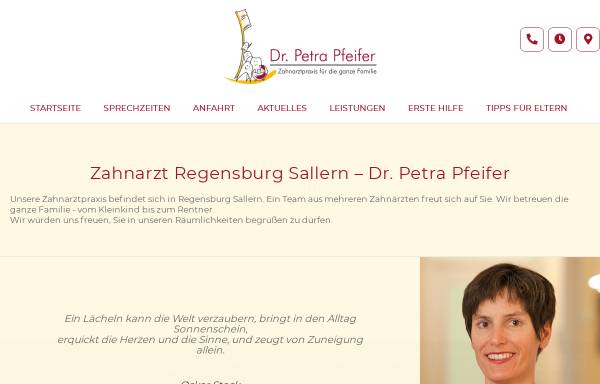 Vorschau von www.zahnarzt-regensburg-sallern.de, Zahnarztpraxis Dr. Petra Pfeifer