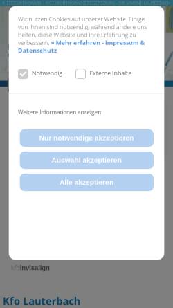 Vorschau der mobilen Webseite www.kfo-lauterbach.de, Dr. Simone Lauterbach · Kieferorthopädin