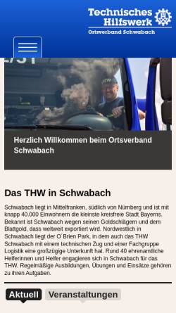 Vorschau der mobilen Webseite thw-schwabach.de, THW Ortsverband Schwabach