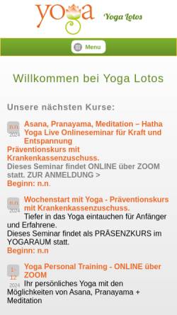 Vorschau der mobilen Webseite www.yogalotos.de, Yoga Lotos