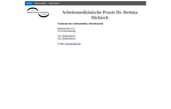 Vorschau von www.hickisch.de, Arbeitsmedizinische Praxis