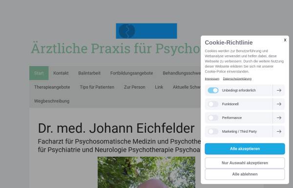 Vorschau von www.dr-eichfelder.de, Praxis Dr. med. Johann Eichfelder