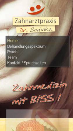 Vorschau der mobilen Webseite www.dr-bodinka.de, Zahnarzt Dr. Bodinka Würzburg