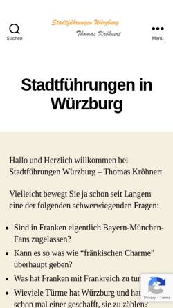 Vorschau der mobilen Webseite stadtführungen-würzburg.de, Stadtführungen Würzburg Thomas Kröhnert