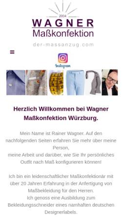 Vorschau der mobilen Webseite www.der-massanzug.com, Wagner Maßkonfektion