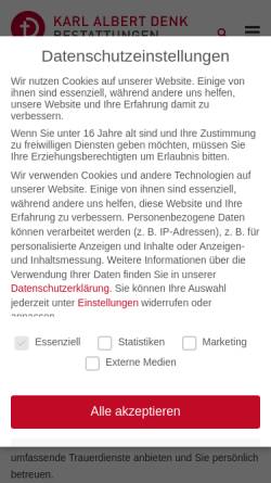 Vorschau der mobilen Webseite www.karlalbertdenk.de, Karl Albert Denk GmbH und Co. Bestattungen KG