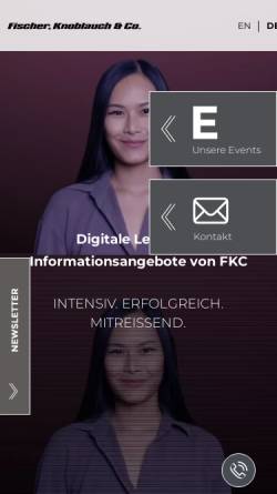 Vorschau der mobilen Webseite www.fkc-online.de, Fischer, Knoblauch & Co. Medienproduktionsgesellschaft mbH
