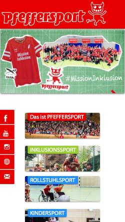 Vorschau der mobilen Webseite www.pfeffersport.de, SV Pfeffersport e.V.