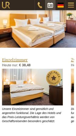 Vorschau der mobilen Webseite upper-room-hotel.de, Upper Room Hotel
