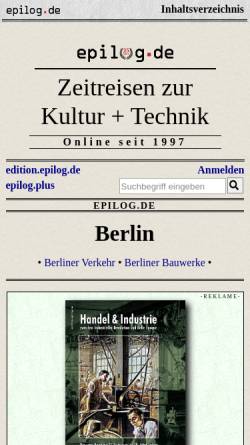 Vorschau der mobilen Webseite www.epilog.de, Eisenbahnstadt Berlin