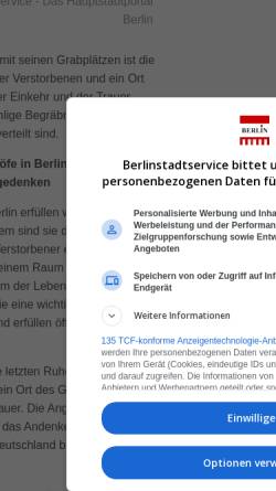Vorschau der mobilen Webseite www.berlinstadtservice.de, Friedhöfe Berlin - BerlinStadtService