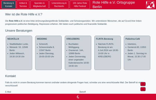Vorschau von www.berlin.rote-hilfe.de, Rote Hilfe e.V. Ortsgruppe Berlin
