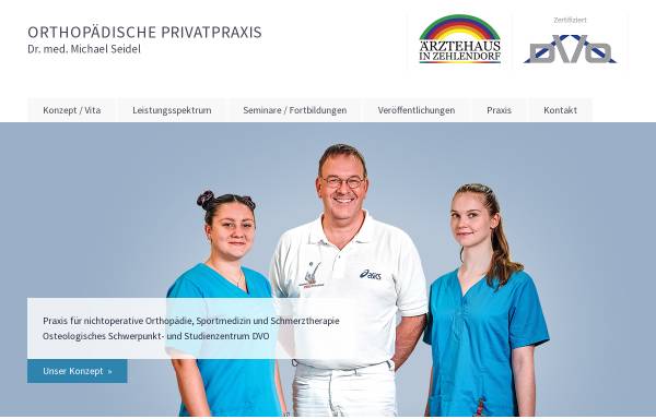 Vorschau von www.orthopaedie-in-berlin.de, Dr. med. Michael Seidel- Orthopädische-sportmedizinische Schwerpunktpraxis