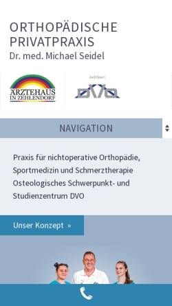 Vorschau der mobilen Webseite www.orthopaedie-in-berlin.de, Dr. med. Michael Seidel- Orthopädische-sportmedizinische Schwerpunktpraxis