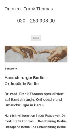 Vorschau der mobilen Webseite www.drfrank-thomas.de, Thomas, Dr. med. Frank