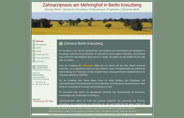 Vorschau von www.zahnarzt-berlin-kreuzberg.net, Heike Schilling Zahnärztin