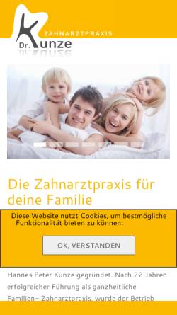 Vorschau der mobilen Webseite www.zahnarztpraxis-drkunze.de, Zahnarztpraxis Dr. Melanie Kunze