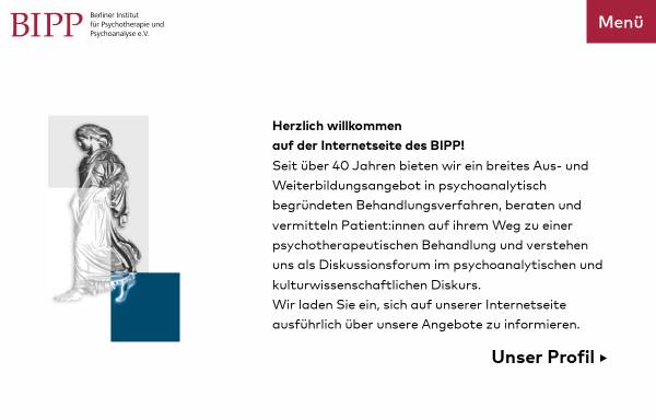 Vorschau von bipp-berlin.de, Berliner Institut für Psychotherapie und Psychoanalyse (BIPP) e.V.