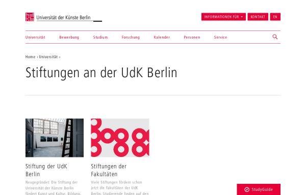 Vorschau von www.udk-berlin.de, Stiftungen an der UdK Berlin – Universität der Künste Berlin
