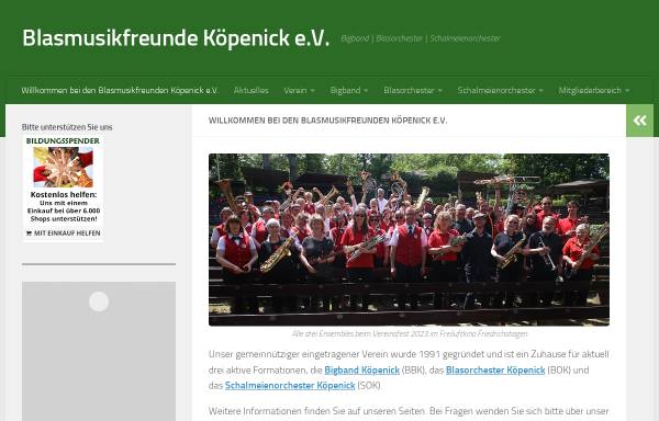 Vorschau von www.blasmusikfreunde-koepenick.de, Blasmusikfreunde Köpenick e.V.