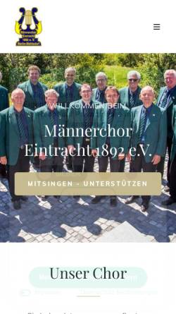 Vorschau der mobilen Webseite www.mc1892ev.de, Männerchor Eintracht 1892 e. V. Berlin-Mahlsdorf