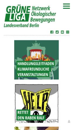 Vorschau der mobilen Webseite www.grueneliga-berlin.de, Der Rabe Ralf - Die Berliner Umweltzeitung