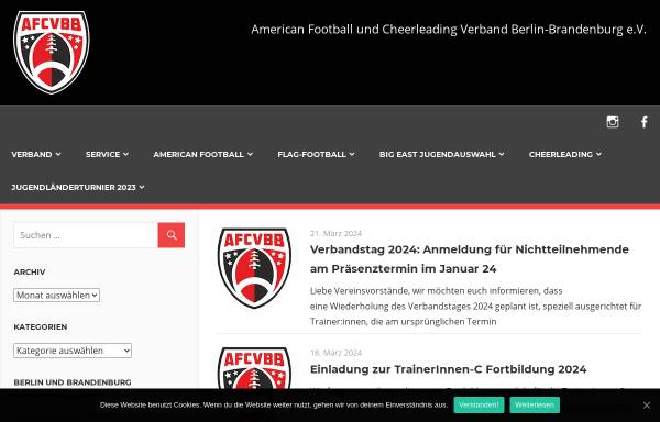Vorschau von afcvbb.de, American Football und Cheerleading Verband Berlin/Brandenburg e.V.