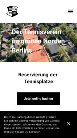 Vorschau der mobilen Webseite www.hsc-berlin.de, Hermsdorfer Sport-Club 1906 e.V. (HSC)